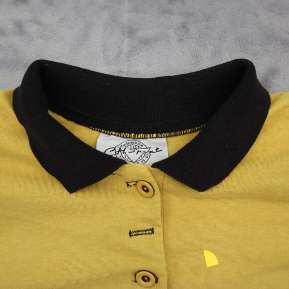 CH Sports Shirt Womens M Yellow Front Button Short Sleeve Pockets Collared Top - Picture 7 of 16